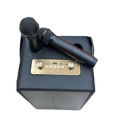 Panther Force PF305 Bluetooth Speaker with 2 Wireless Microphones & RGB Light – USB and 3.5mm Inputs, Black