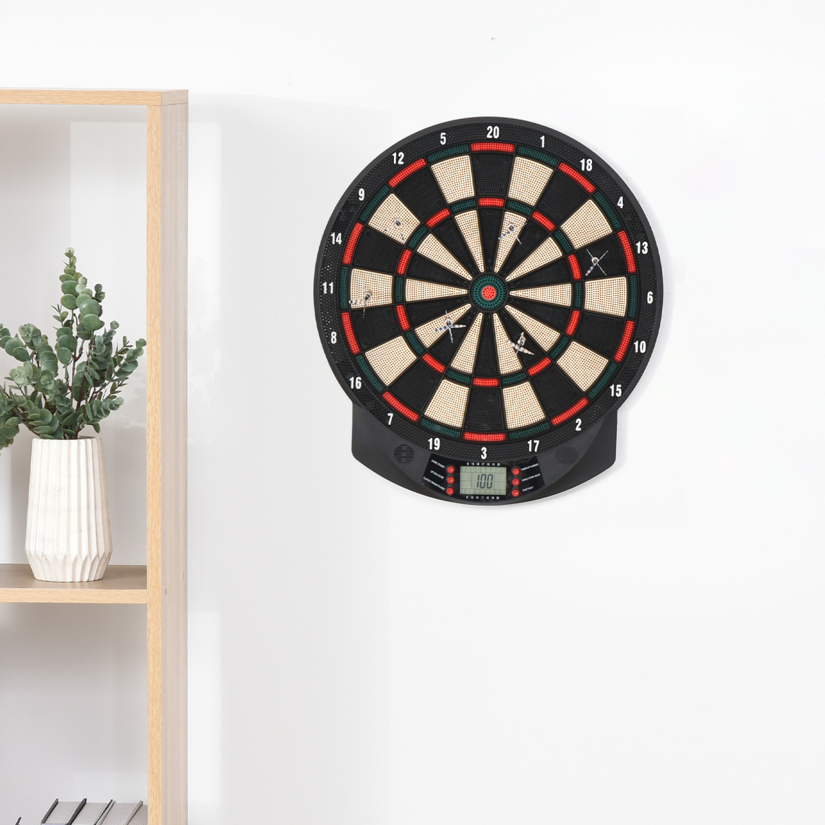 Electronic Dartboard with 26 Games, 185 Variations & LCD Scoring – 6 Darts Included, Up to 8 Players