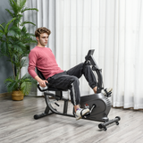 HOMCOM Recumbent Exercise Bike with 8 Magnetic Resistance Levels, LCD Monitor & Tablet Holder – Home Cardio Cycling