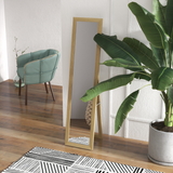HOMCOM Farmhouse Full Length Mirror – Wall Hanging or Freestanding Dressing Mirror, Wood Effect Frame