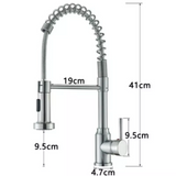 Monobloc Kitchen Sink Mixer Tap with Pull-Out Hose Spray – Single Lever, 360° Swivel Spout, Brass Body