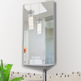 HOMCOM Stainless Steel Floating Corner Cabinet with Mirror & 3 Storage Layers – Wall-Mounted Bathroom Cupboard
