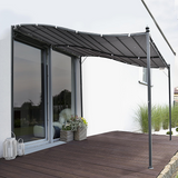 Outsunny 3x3m Freestanding Pergola-Style Metal Canopy with Polyester Roof – Garden Shade Shelter, Grey