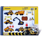 Maisto Mini Working Machines Volvo Construction Set M12376 – Die-Cast Vehicles with Signs and Barriers