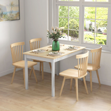 HOMCOM Farmhouse Kitchen Dining Table with Sturdy Wood Frame – Spacious Family Table