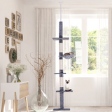 PawHut 5-Tier Cat Tree with Scratching Post, Floor to Ceiling Adjustable 230–260cm – Kitten Climbing Tower