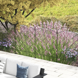 Outsunny 4-Piece Steel Garden Fencing Border Edging Set with Decorative Grid – 348 x 110cm, Black