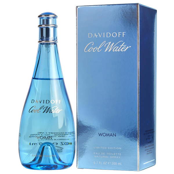 Davidoff Cool Water for Women Eau de Toilette Spray 200ml – Floral, Fresh & Citrus Fragrance for Women
