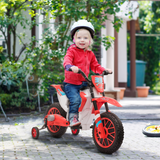 HOMCOM Kids Electric Motorbike Ride-On with Training Wheels, 3-8km/h – Battery-Powered Toy for Ages 3-5, Red