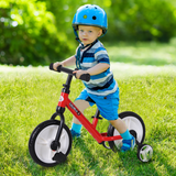 HOMCOM Kids Balance Bike with Removable Stabilisers and Pedals, 2-in-1 Trike – Ages 2-5, Red