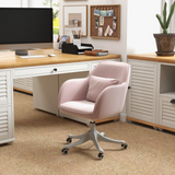 Vinsetto Velvet-Feel Office Chair with Rechargeable Massage Lumbar Pillow – Tub Back Swivel Desk Chair
