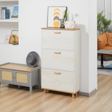 HOMCOM Slim 12 Pair Shoe Storage Cabinet with 3 Flip Drawers – Space-Saving Hallway Organiser
