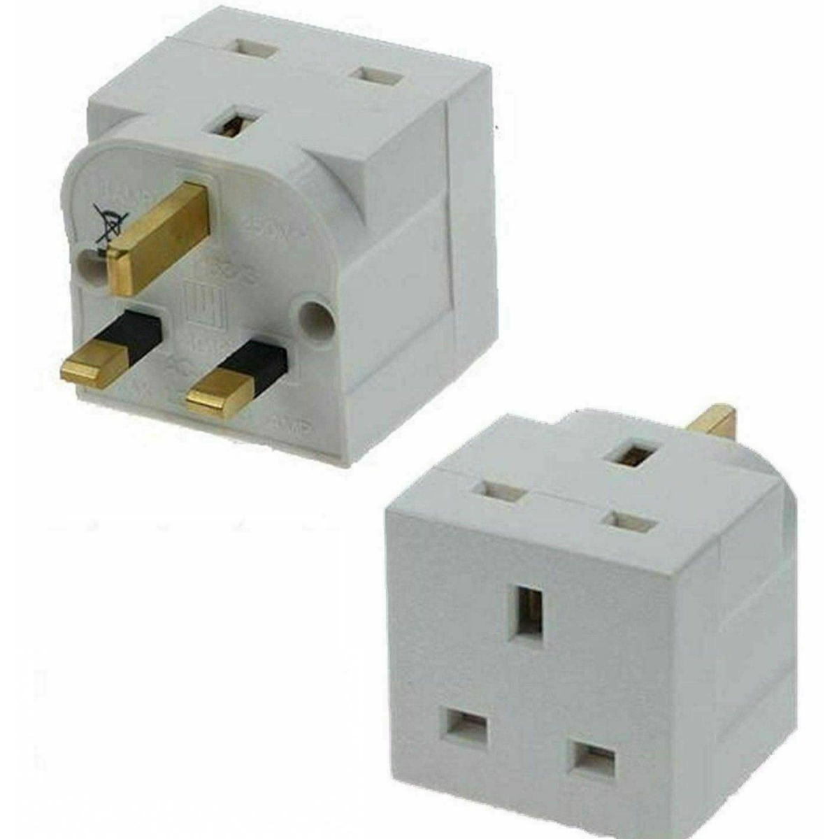 Daewoo 2 Way AC Plug Adaptors ELA1055, 13A 240V – Box of 10 Socket Adaptors