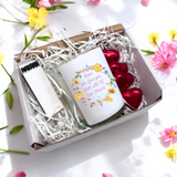 Nana We Love You Candle Gift Set with Heart Chocolates – Fresh Linen Scent