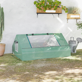 Outsunny Mini Portable Greenhouse with Zipped Windows & Door and Steel Frame – 180 x 140 x 80cm, Dark Green