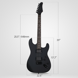 GST 39" Electric Guitar with H-H Humbucker Pickups & Maple Neck – Full-Size Rock Guitar for Beginners, Black