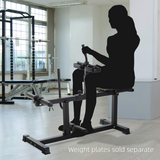 SPORTNOW Seated Adjustable Leg Extension Machine, Plate Loaded with Dual Olympic Posts – Black