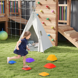 AIYAPLAY 6 Piece Balance Stepping Stones for Kids – Indoor Outdoor Sensory Play Toy Gift, Multi-coloured