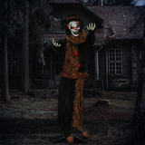 HOMCOM 67 Inch Life Size Halloween Talking Circus Clown with Light-Up Eyes and Laughter – Indoor/Covered Outdoor