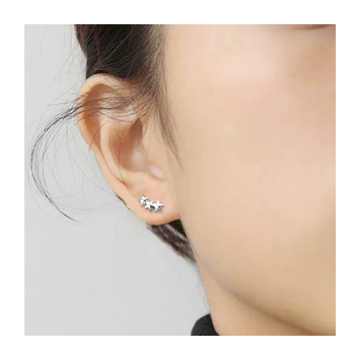 Aye Do Gifts Triple Star Silver Stud Earrings – Hypoallergenic Stainless Steel, Letterbox-Friendly Gift