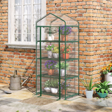 Outsunny 4 Tier Mini Portable Greenhouse with Steel Frame & Clear PVC Cover – Balcony Plant Shelter