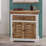 Alfie Mango Wood Sideboard with 1 Drawer and 2 Cupboard Doors – Handmade Dining Storage