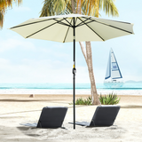 Outsunny 3m Patio Parasol with Tilt & Crank, 8 Ribs & Powder-Coated Steel Pole – Garden Sun Shade, Beige