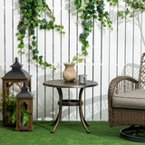 Outsunny 60cm Round Garden Side Table with Hollow Top – Cast Aluminium Frame, Adjustable Feet, Bronze