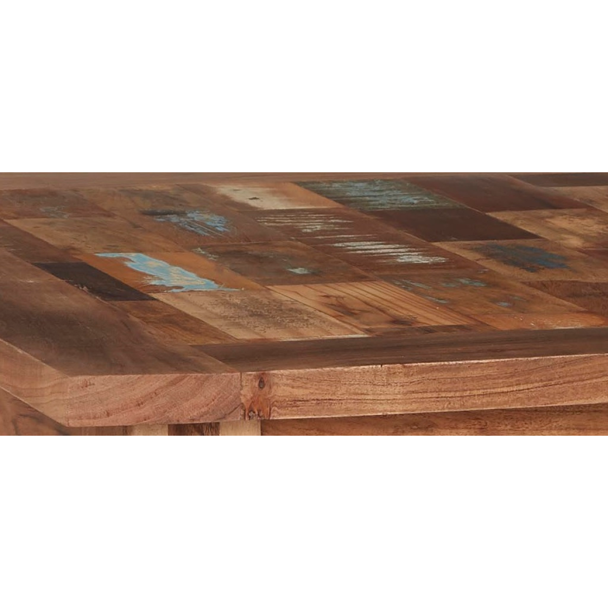 Coastal Reclaimed Wood Small Dining Table – 100% Solid Wood, Compact Rustic Kitchen Table
