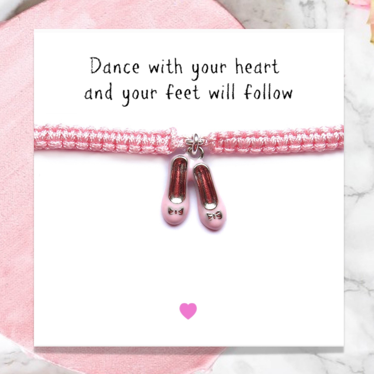 Aye Do Gifts Ballet Shoes Friendship Bracelet Mini Gift Hamper with Milk Chocolate Hearts – Gift for Dancers