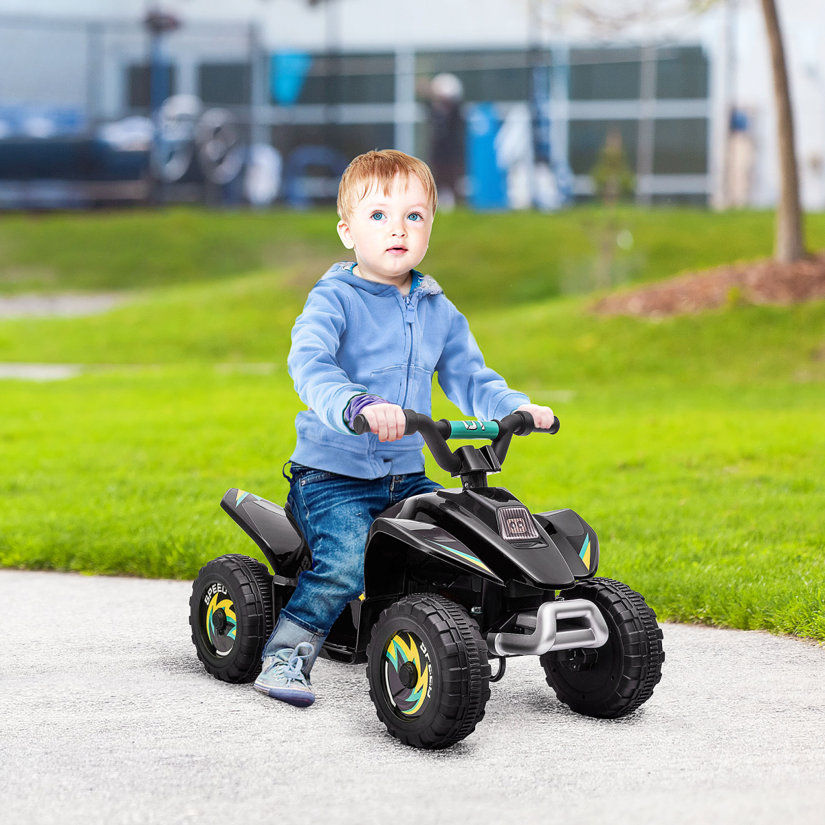 HOMCOM 6V Kids Electric Ride-On Car with Big Wheels, Forward and Reverse – Toddler Car for 18-36 Months, Black