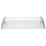 Door and Window Rain Cover Eaves Canopy, 120 x 80cm – Polycarbonate Hollow Sheet, ABS Brackets, White and Grey