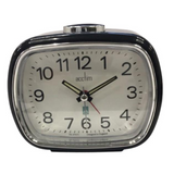 Acctim Camille Analogue Quartz Alarm Clock with Luminous Hands, Snooze & Light – Chrome Bezel
