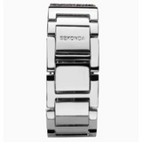 Seksy by Sekonda Ladies Rectangular Purple Dial Watch with Clear Stones – Silver Tone