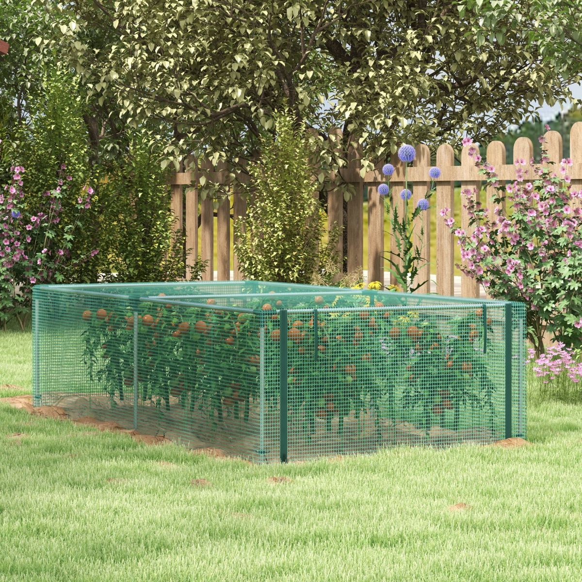 Outsunny 8ft x 4ft Plant Protection Tent Crop Cage with Zipped Door – Fruit & Vegetable Net Cover, Green
