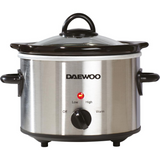 Daewoo 1.5L Stainless Steel Slow Cooker with Glass Lid, Keep Warm & 3 Heat Settings