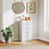 HOMCOM 5 Drawer Bedroom Chest of Drawers with Smooth Metal Runners – Tall Storage Unit, White