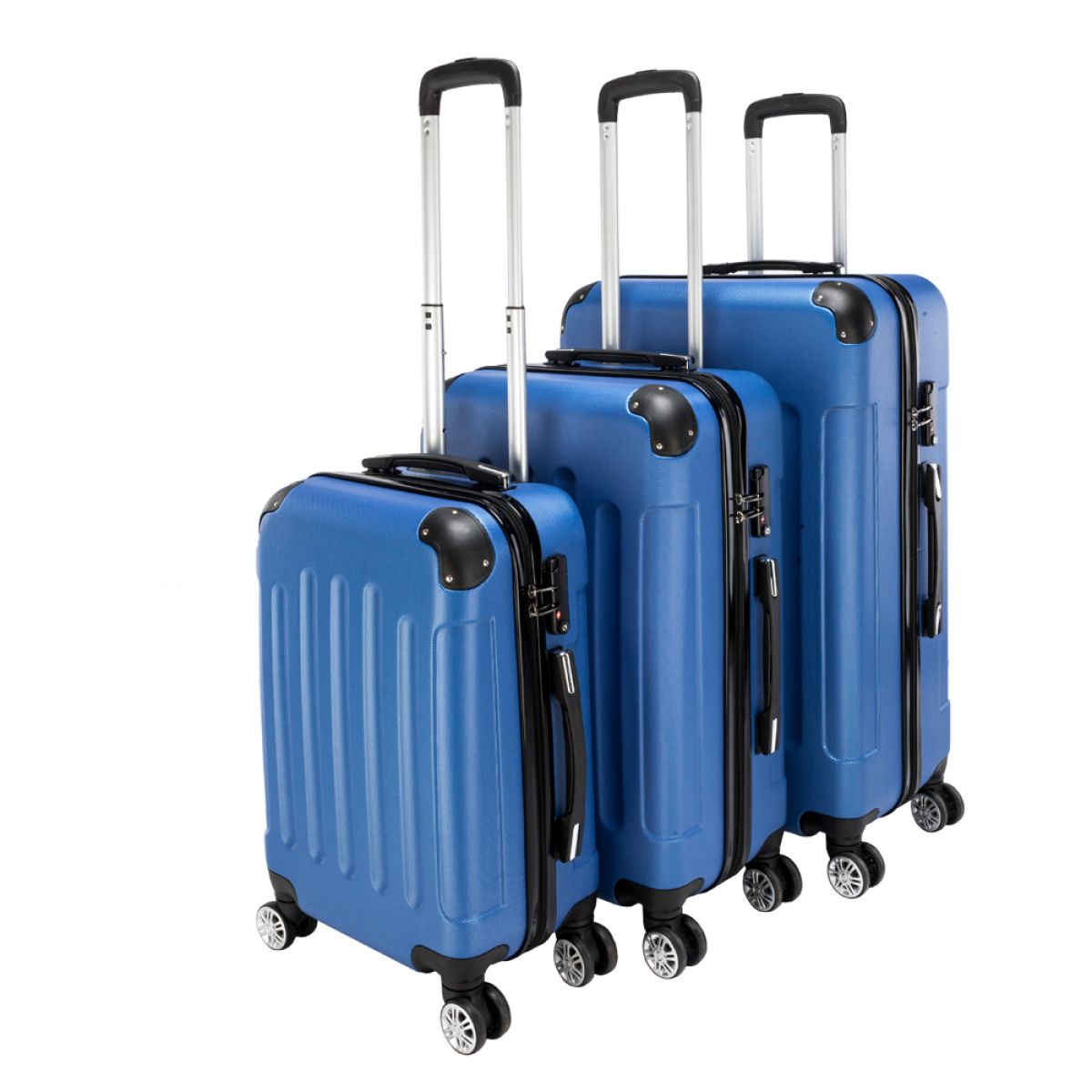 3 Piece Lightweight ABS Spinner Luggage Set with Carry-On Case – Hard Shell Travel Suitcases
