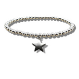 Aye Do Gifts Star Charm Silver Plated Beaded Stretch Bracelet for Women & Girls – Stacking Bracelet