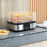 HOMCOM 5-Tier Stainless Steel Food Dehydrator with Timer & LCD – 245W for Fruit, Veg and Jerky