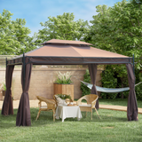Outsunny 3x4m Metal Gazebo with Sidewalls – Garden Patio Canopy Shelter & Marquee Pavilion