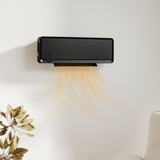 HOMCOM 1000W/2000W Wall Downflow Heater with 12-Hour Timer & Remote – 10-49°C, 30° Oscillation, Black