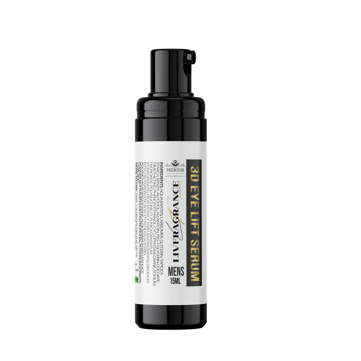 LIVFRAGRANCE Men's 3D Eye Lift Instant Care Gel with Pomegranate, Aloe and Allantoin