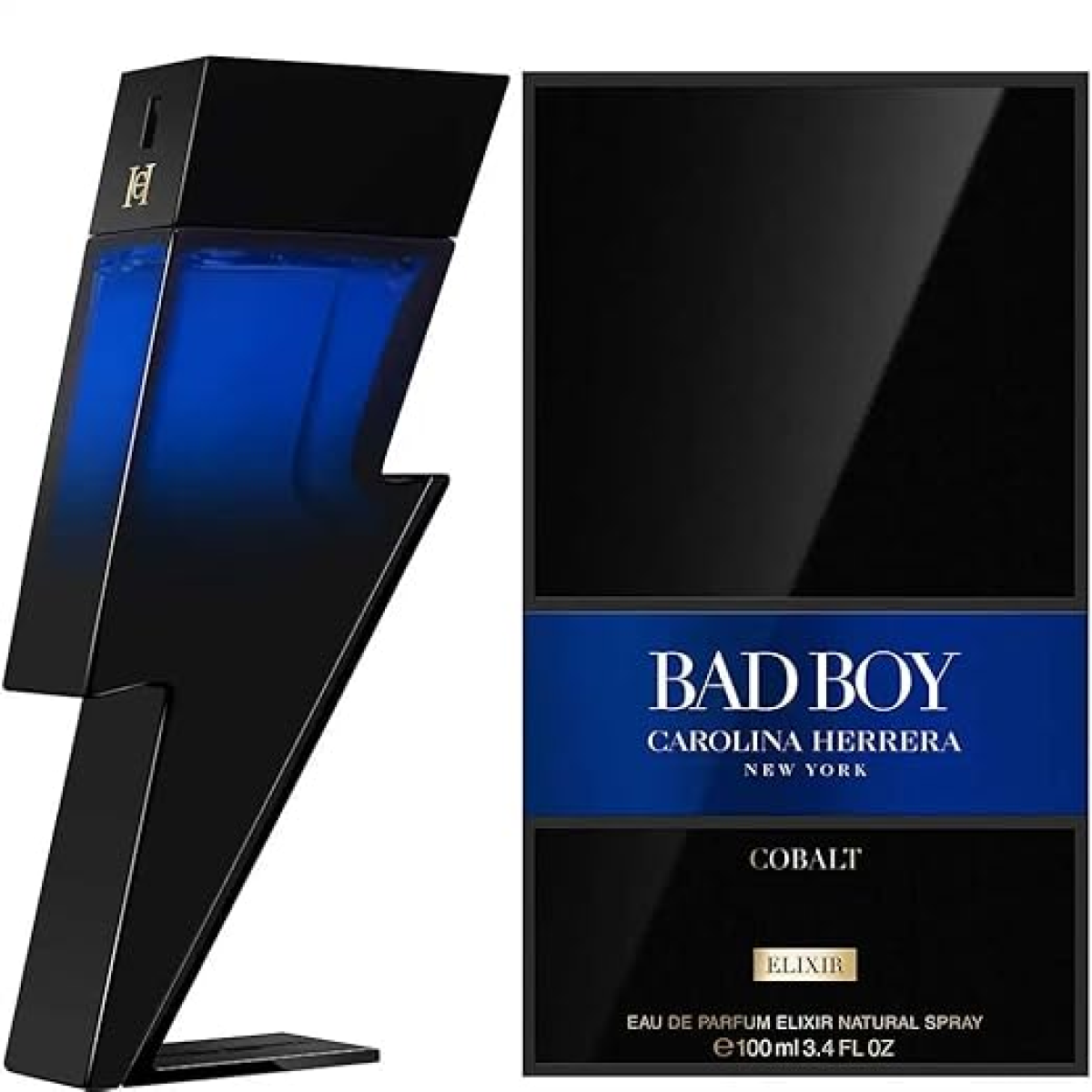 Carolina Herrera Bad Boy Cobalt Elixir Eau de Toilette Spray 100ml – Spicy, Fresh & Citrus Fragrance for Men