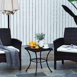 Outsunny 45cm Square Metal Bistro Table with Mesh Top & Curved Legs – Outdoor Patio Coffee Table, Black