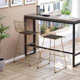 HOMCOM Modern Wire Metal Counter Height Bar Stools, Set of 2 with Footrest – Industrial Kitchen Island Seating
