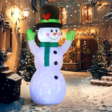 Outsunny 10ft Christmas Inflatable Snowman with Black Hat & Green Scarf – Outdoor Garden Decoration, White
