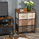 HOMCOM 4-Drawer Fabric Dresser Tower with Steel Frame – Compact Bedroom & Nursery Storage