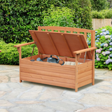 Outsunny Garden Storage Bench with 164L Hidden Storage – All-Weather Solid Fir Wood Seat Box, 200kg Capacity