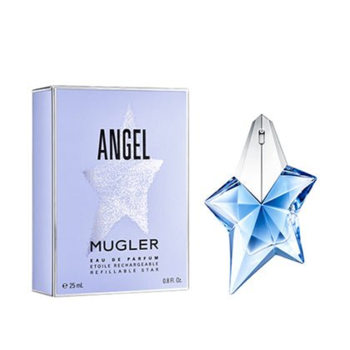 Mugler Angel Refillable Eau de Parfum Spray 25ml – Gourmand, Fresh & Citrus Fragrance for Women